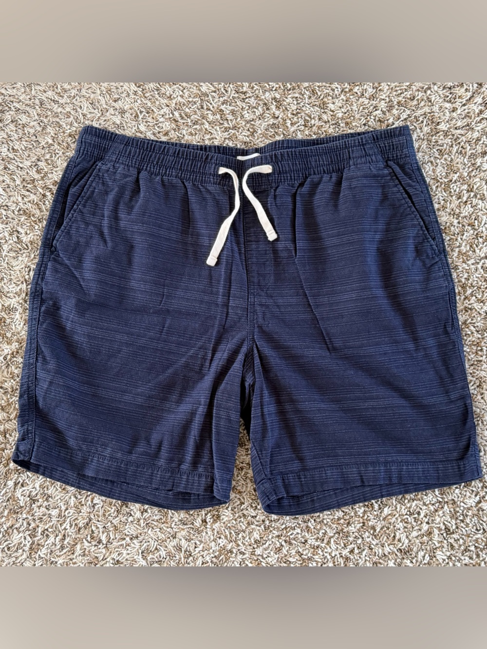 Old Navy Navy and White Pinstripe Pull-On Shorts